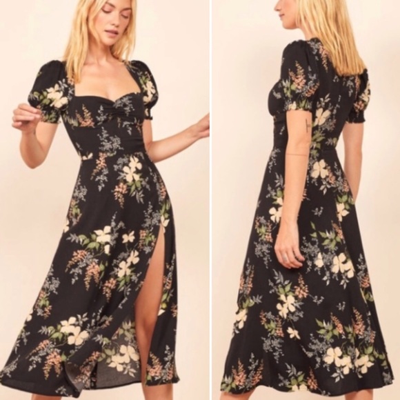 Reformation Lacey Midi Dress in Isabella - Picture 3 of 8